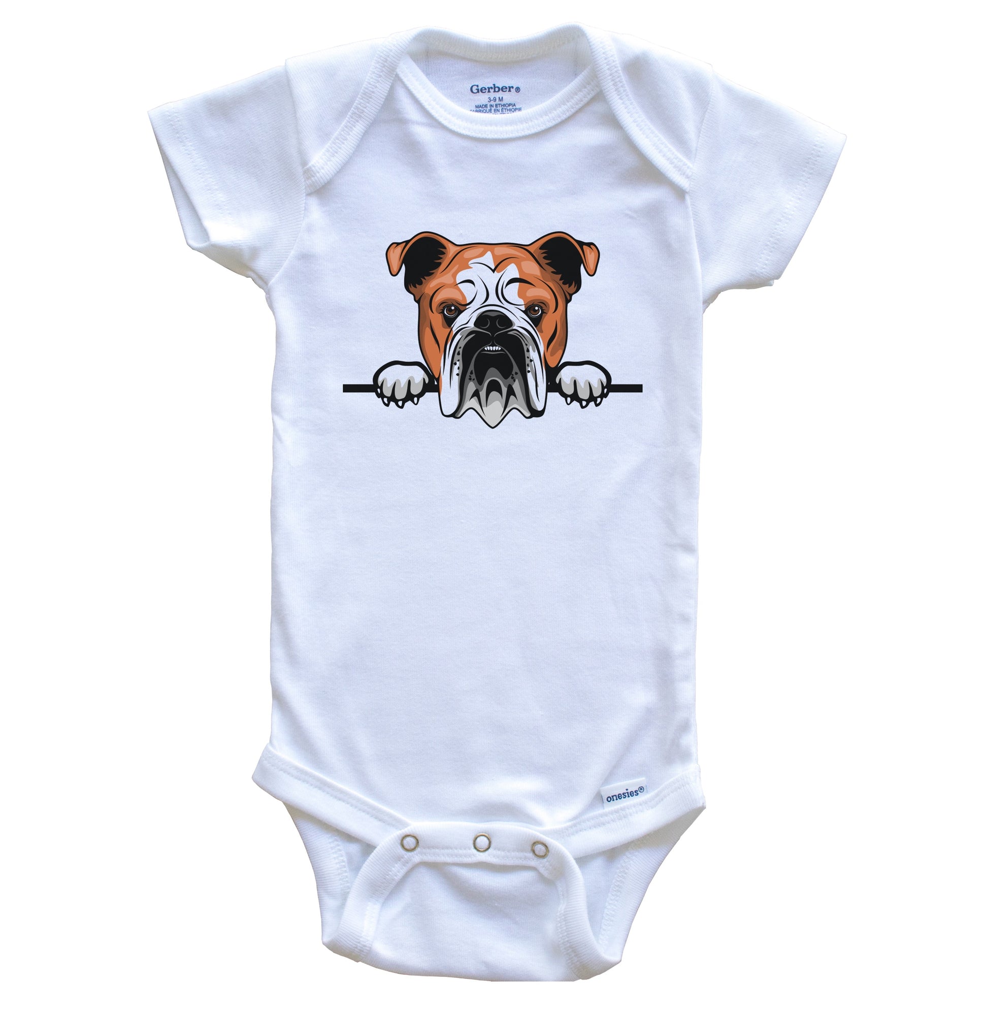 English Bulldog Dog Breed Cute One Piece Baby Bodysuit