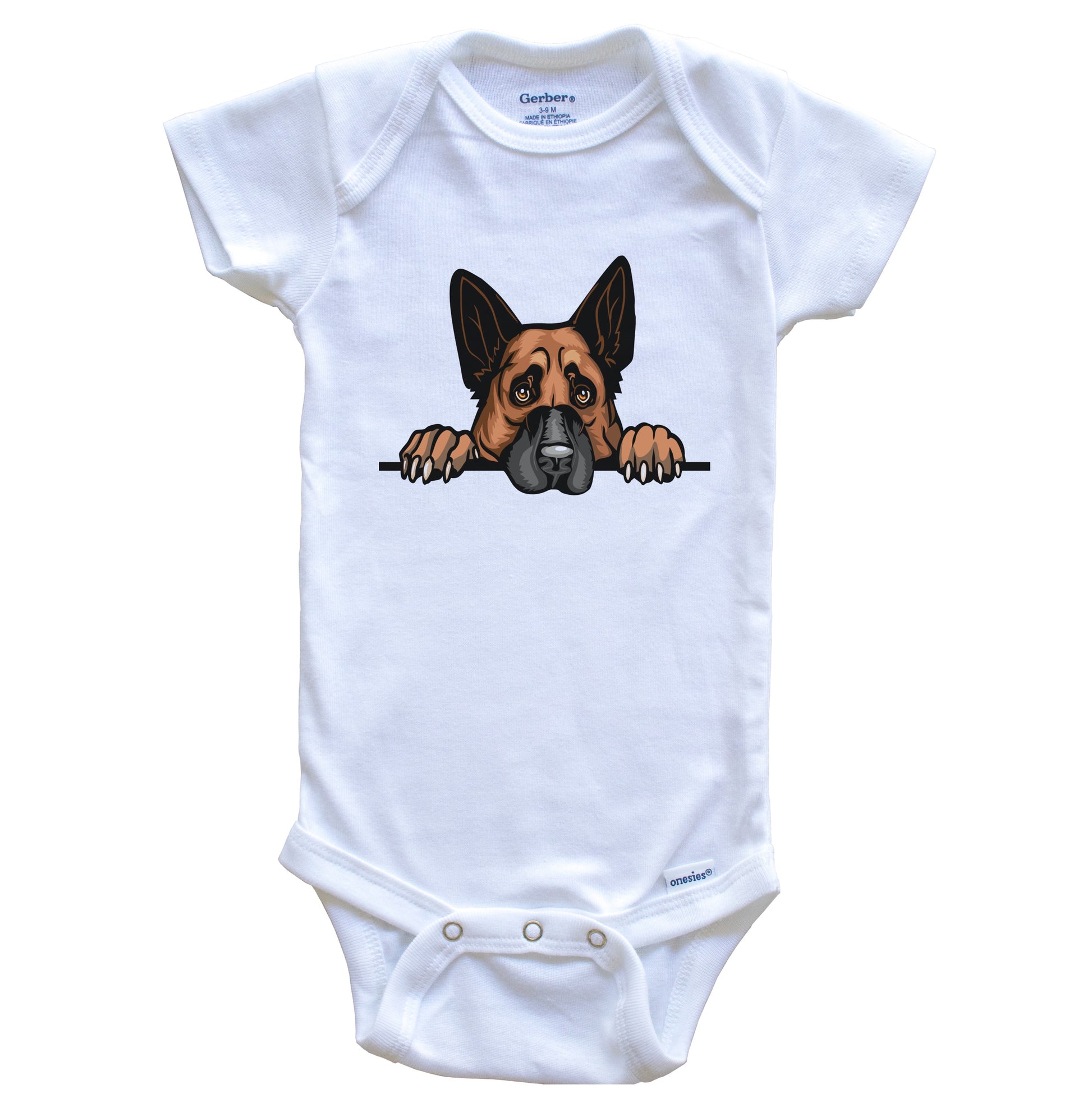 German Shepherd Dog Breed Cute One Piece Baby Bodysuit