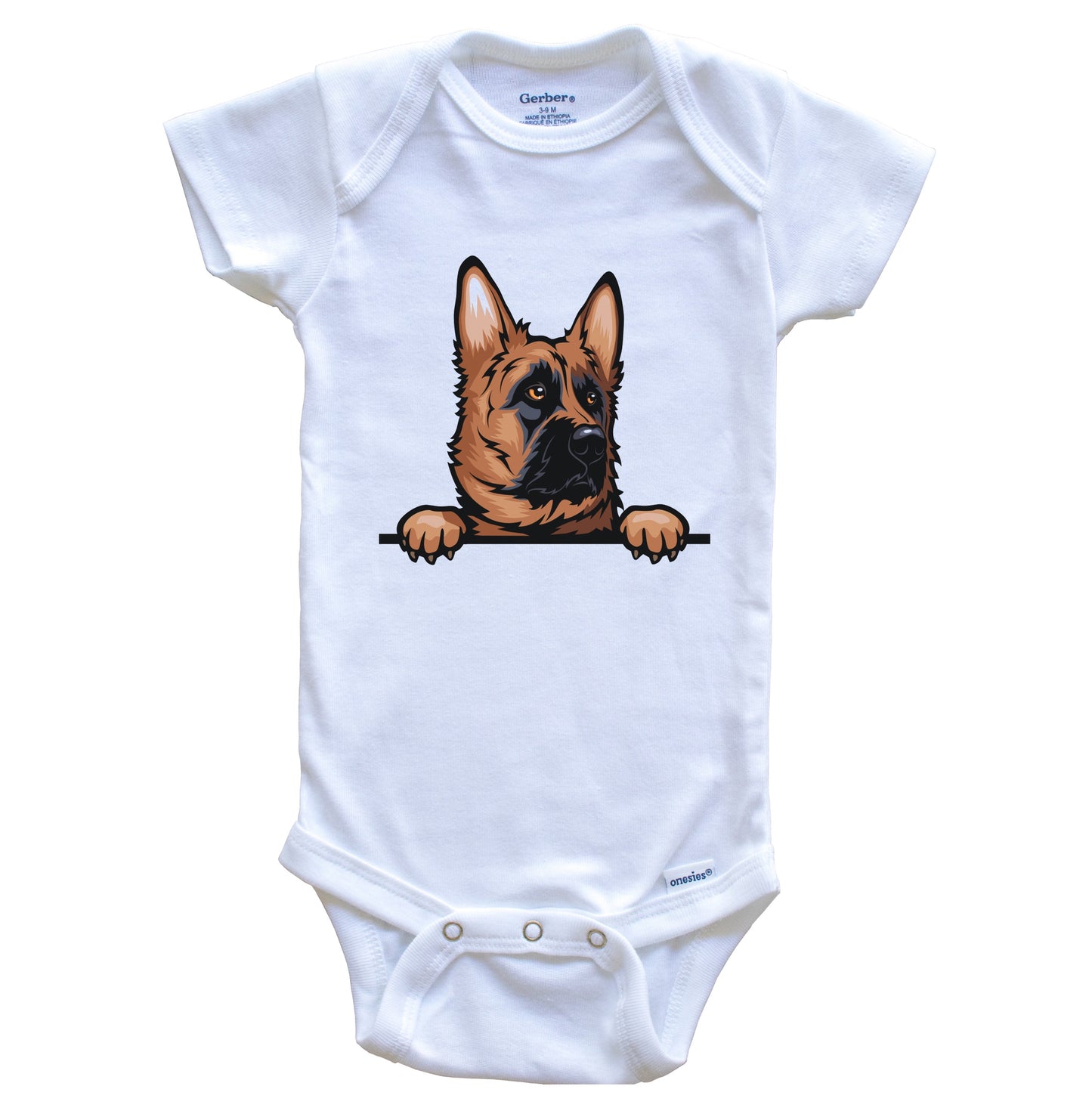 German Shepherd Dog Breed Cute One Piece Baby Bodysuit v2