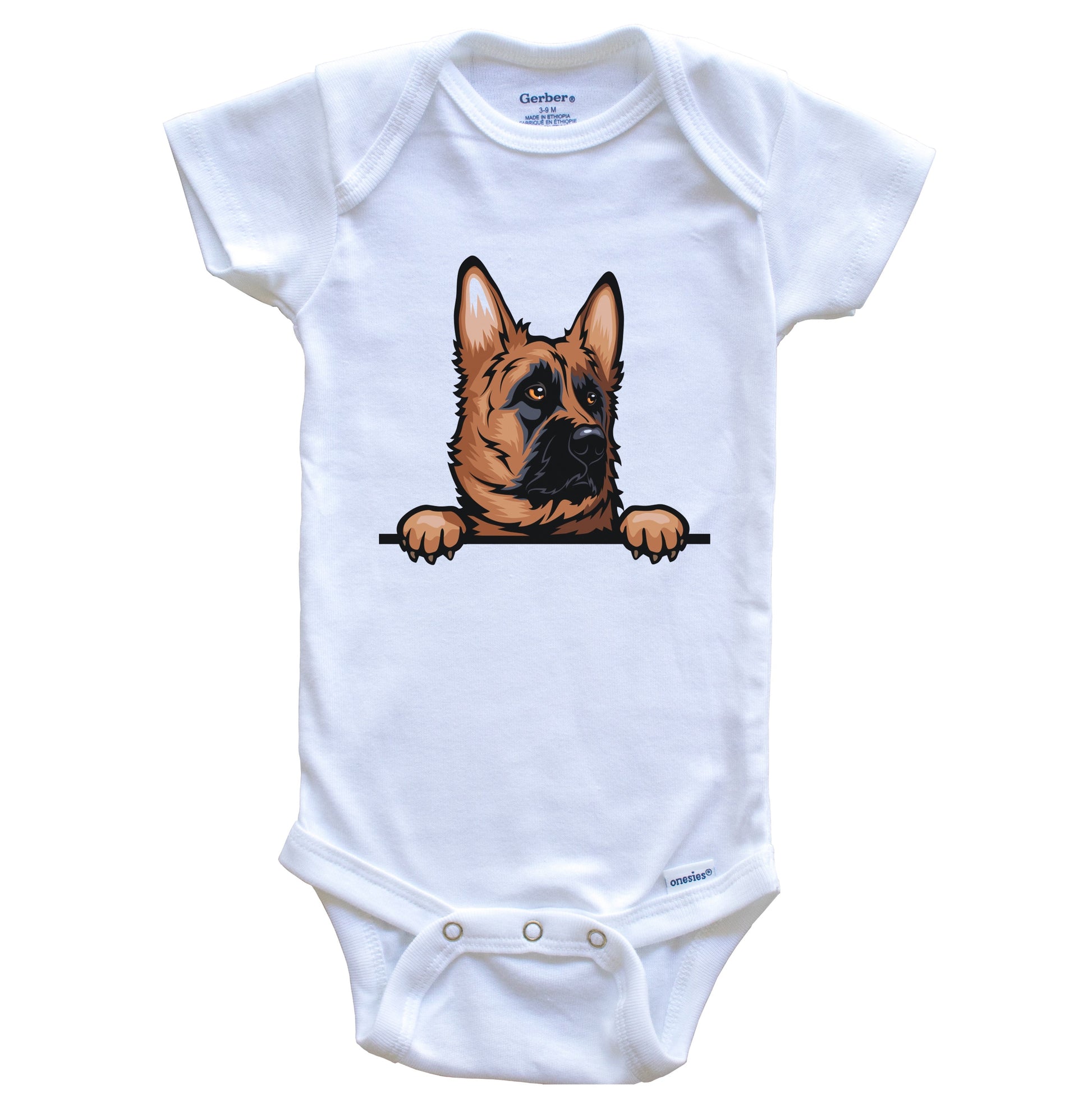 German Shepherd Dog Breed Cute One Piece Baby Bodysuit v2