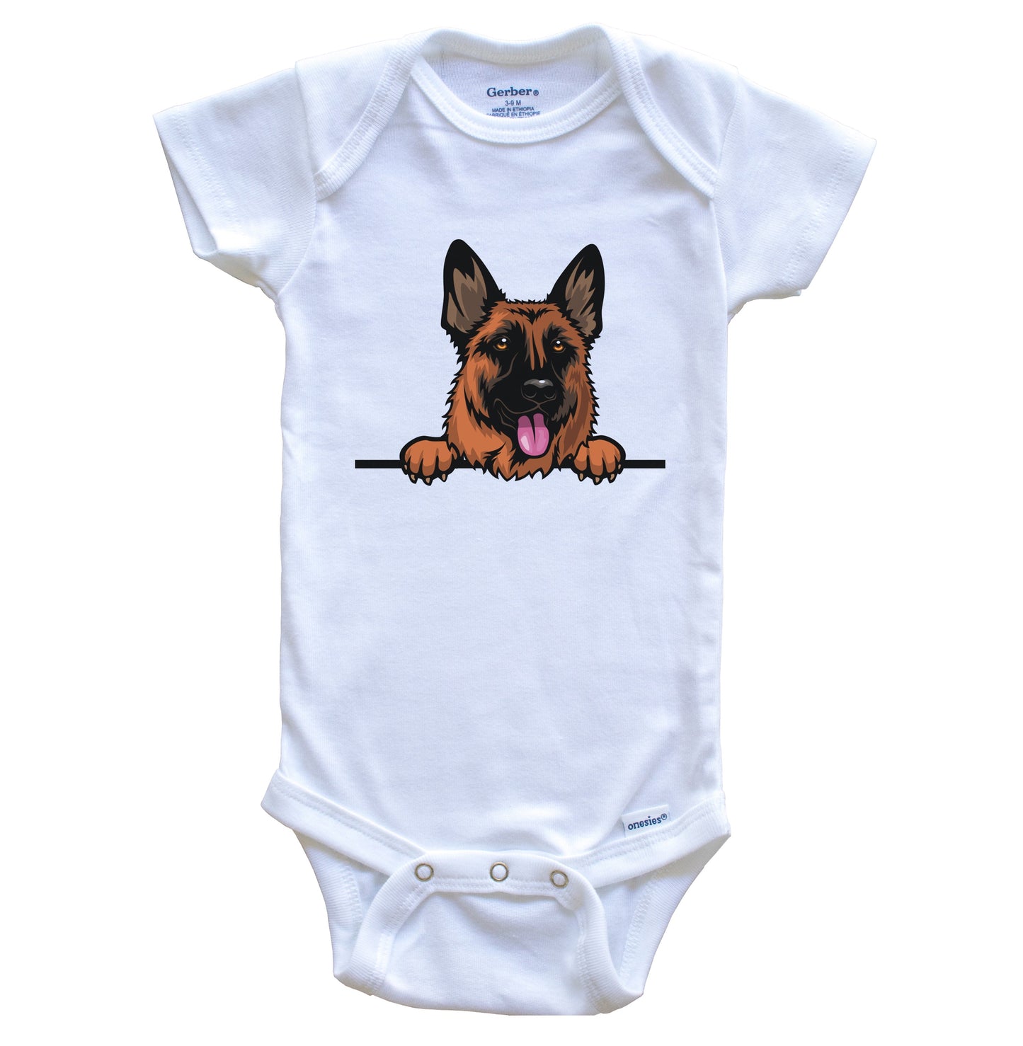German Shepherd Dog Breed Cute One Piece Baby Bodysuit v3