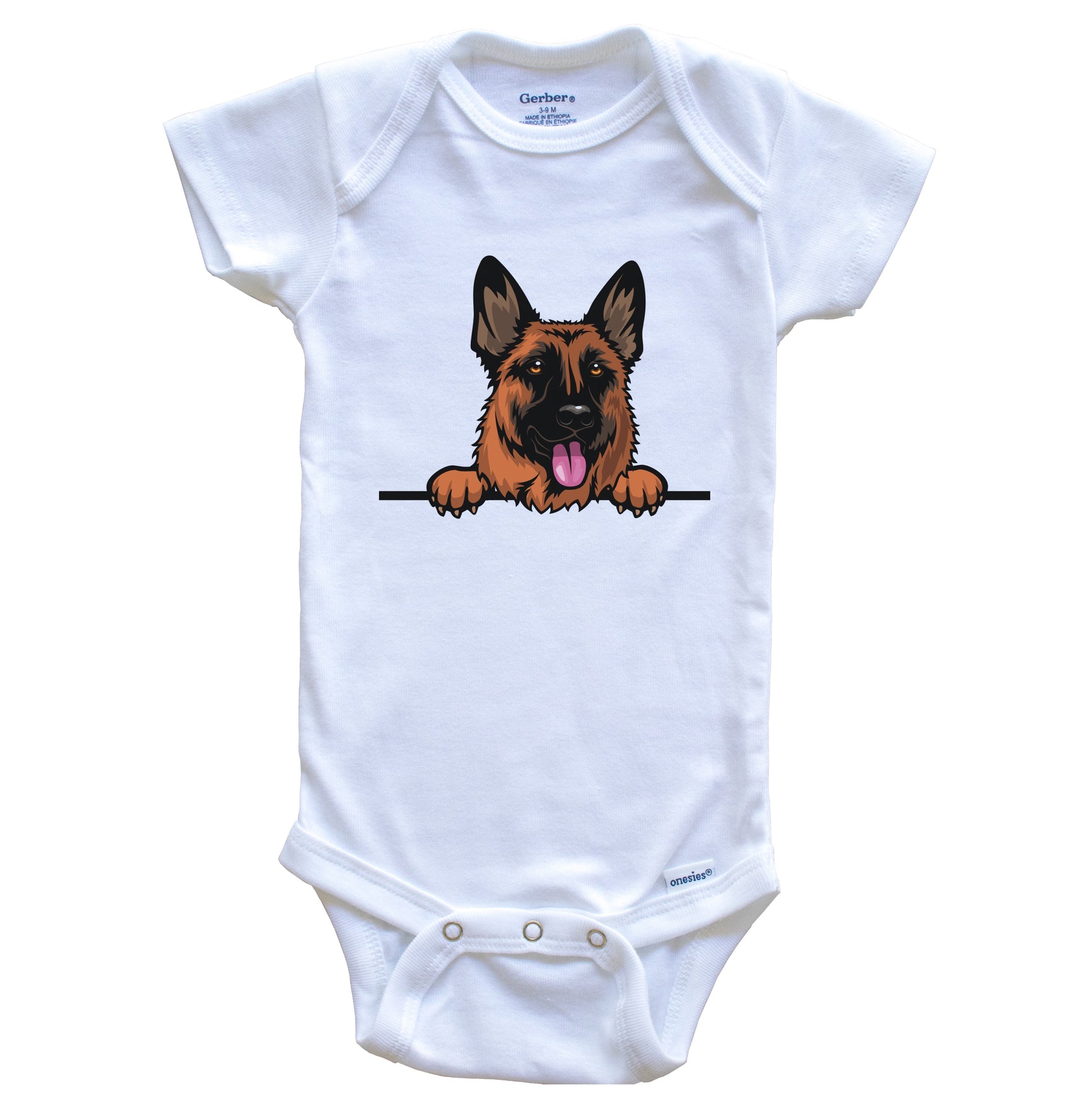 German Shepherd Dog Breed Cute One Piece Baby Bodysuit v3