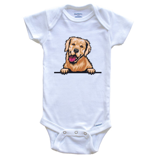 Golden Retriever Dog Breed Cute One Piece Baby Bodysuit v4