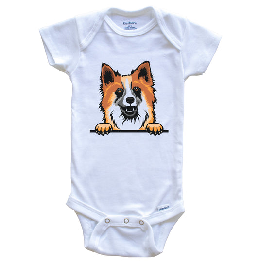 Icelandic Sheepdog Dog Breed Cute One Piece Baby Bodysuit