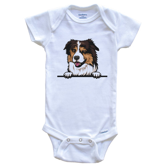 Miniature American Shepherd Dog Breed Cute One Piece Baby Bodysuit
