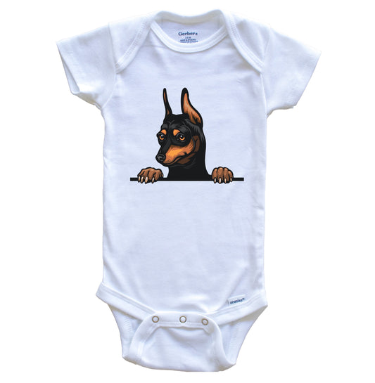 Miniature Pinscher Dog Breed Cute One Piece Baby Bodysuit v2