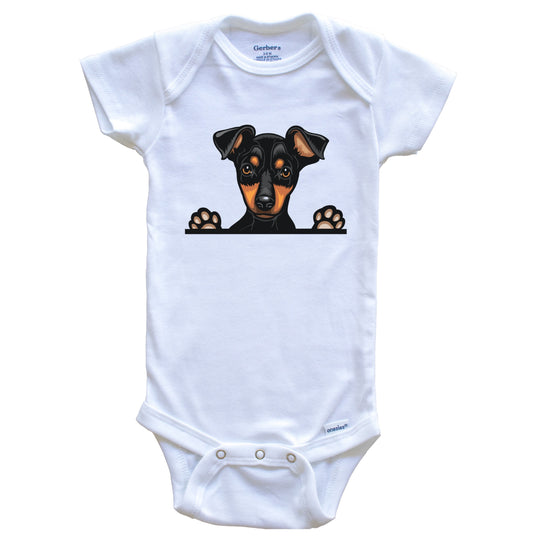Miniature Pinscher Dog Breed Cute One Piece Baby Bodysuit v3