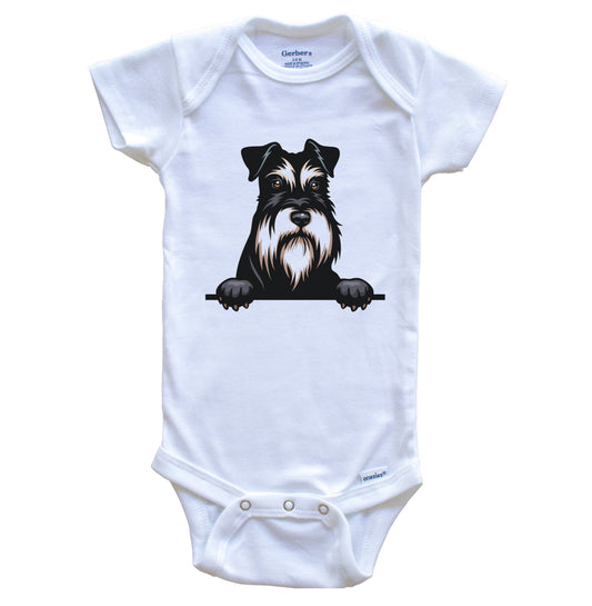 Miniature Schnauzer Dog Breed Cute One Piece Baby Bodysuit