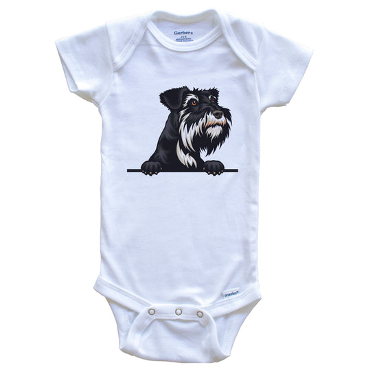 Miniature Schnauzer Dog Breed Cute One Piece Baby Bodysuit v2