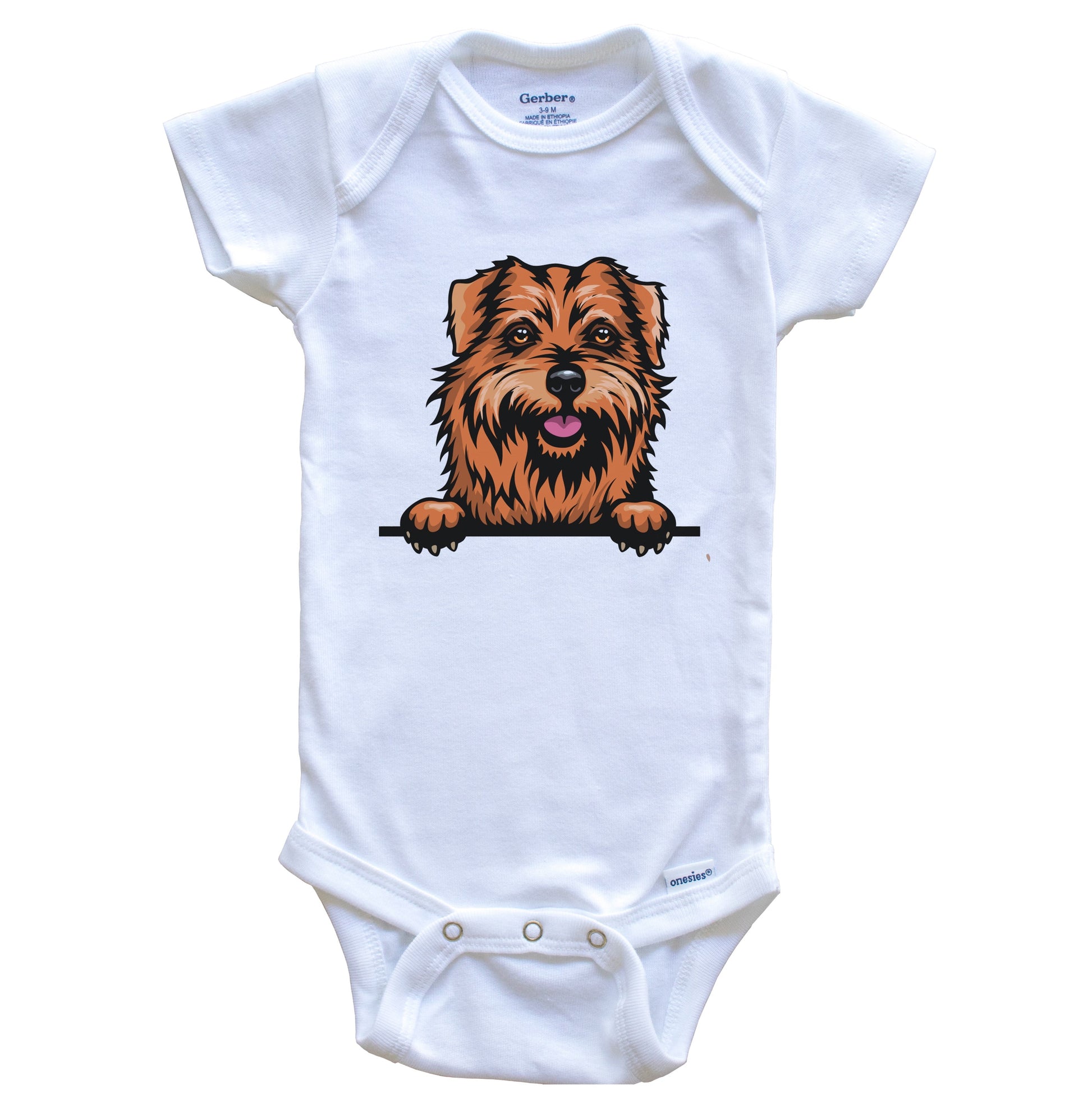 Norfolk Terrier Dog Breed Cute One Piece Baby Bodysuit