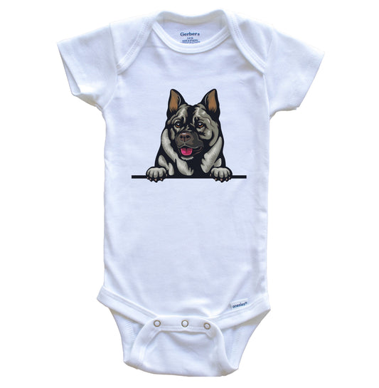 Norwegian Elkhound Dog Breed Cute One Piece Baby Bodysuit
