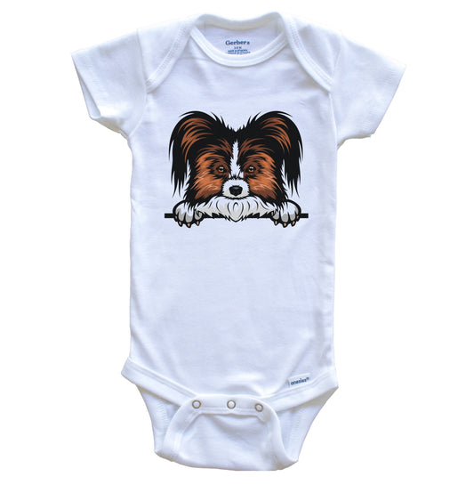 Papillon Dog Breed Cute One Piece Baby Bodysuit