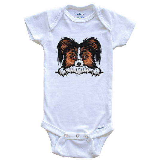 Papillon Dog Breed Cute One Piece Baby Bodysuit