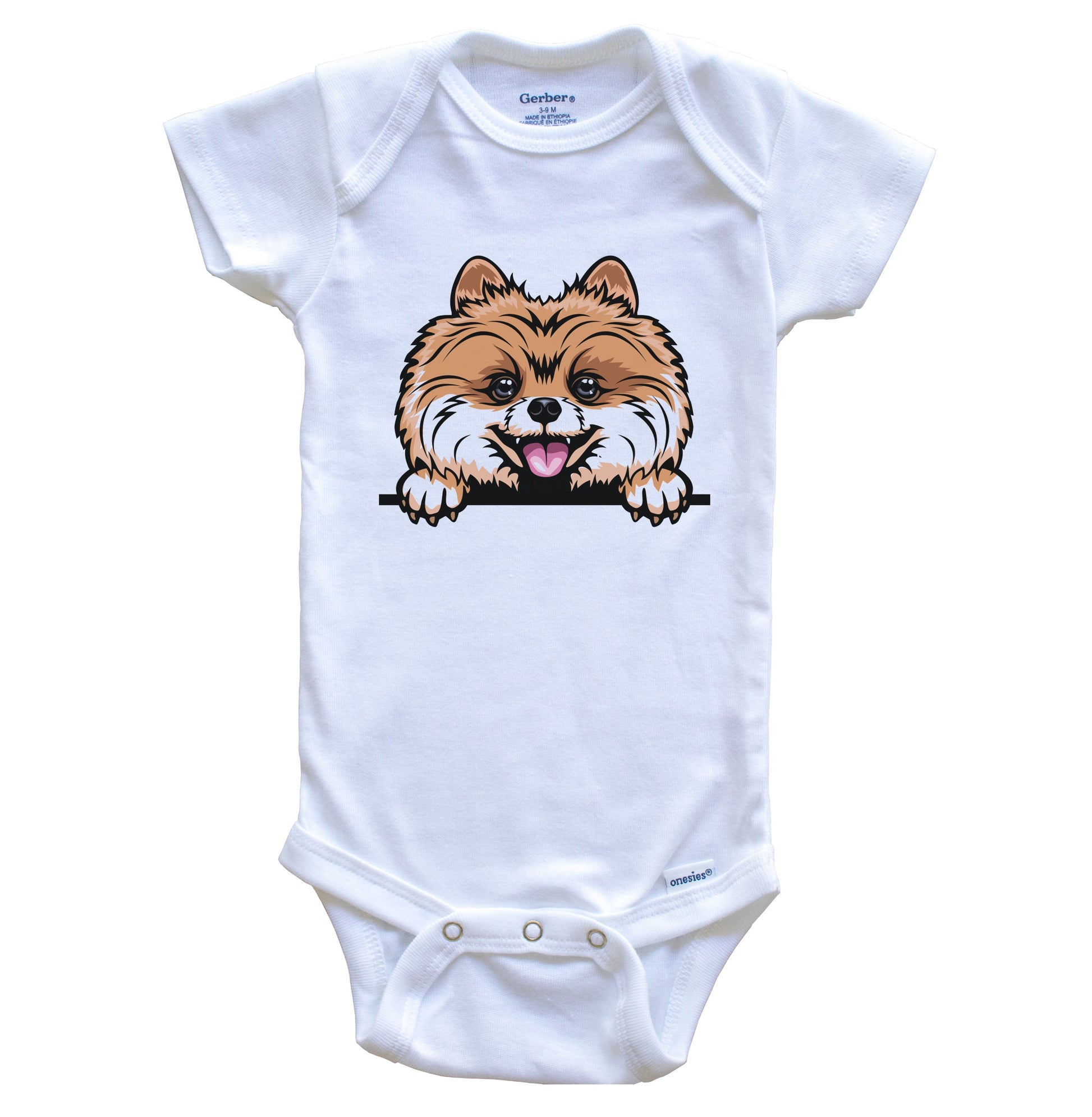 Pomeranian Dog Breed Cute One Piece Baby Bodysuit