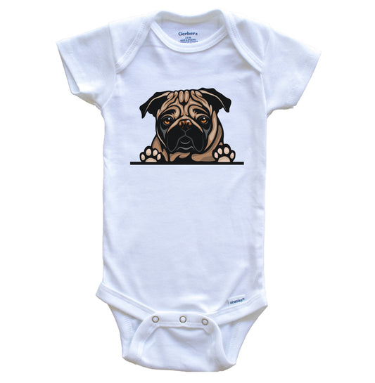 Pug Dog Breed Cute One Piece Baby Bodysuit