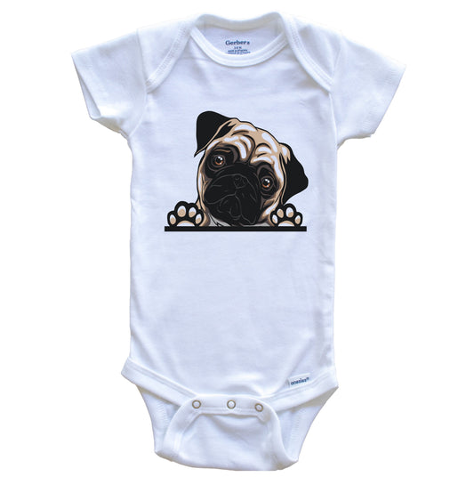 Pug Dog Breed Cute One Piece Baby Bodysuit v2