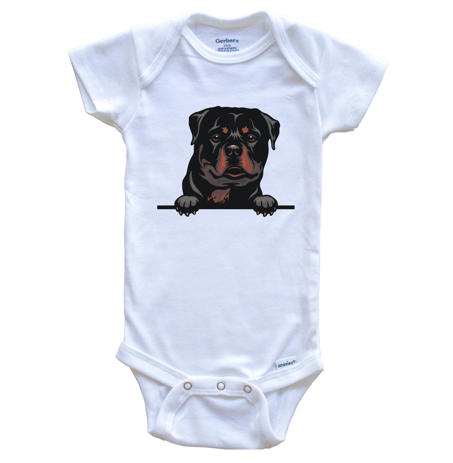 Rottweiler Dog Breed Cute One Piece Baby Bodysuit v3