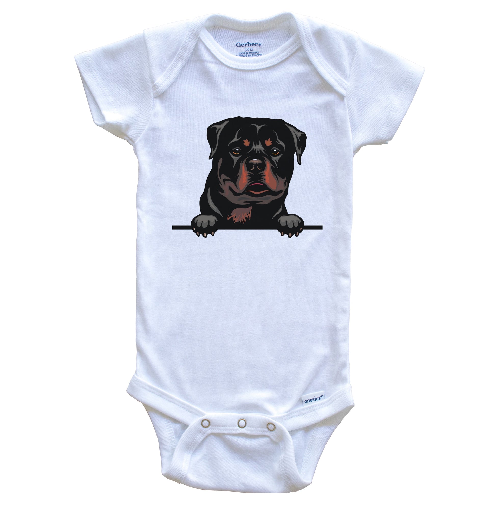 Rottweiler Dog Breed Cute One Piece Baby Bodysuit v3