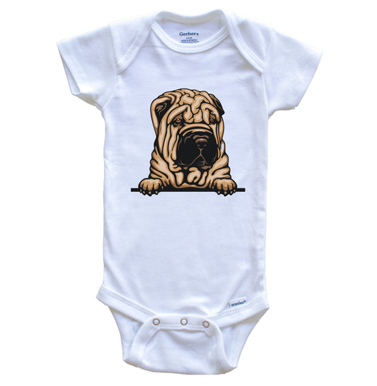 Shar Pei Dog Breed Cute One Piece Baby Bodysuit