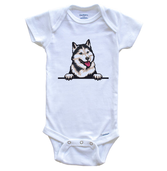 Siberian Husky Dog Breed Cute One Piece Baby Bodysuit v2