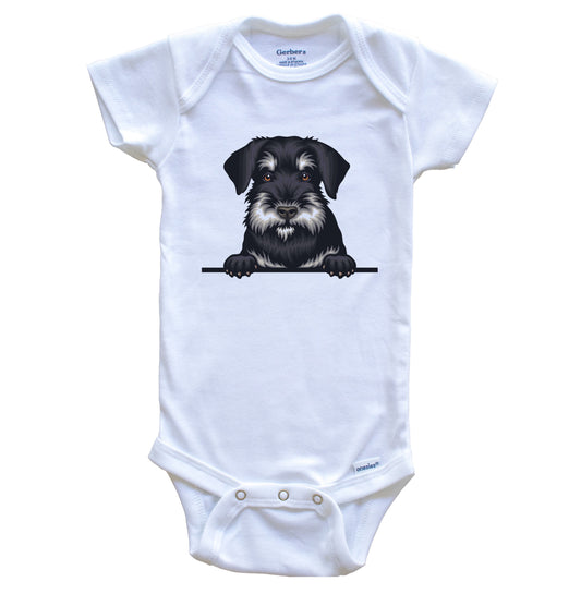 Standard Schnauzer Dog Breed Cute One Piece Baby Bodysuit v2