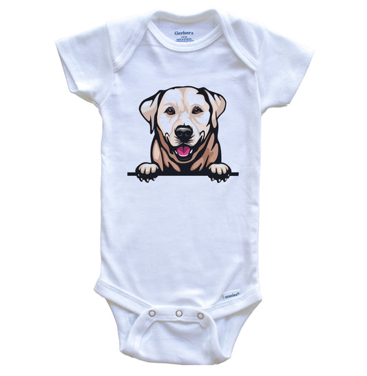 Yellow Lab Dog Breed Cute One Piece Baby Bodysuit v2