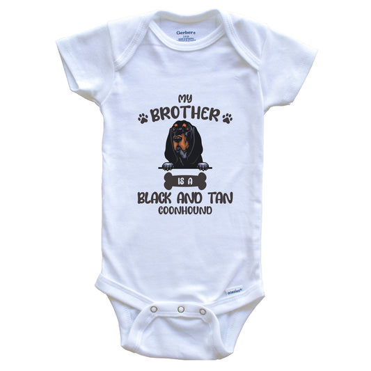 My Brother Is A Black and Tan Coonhound Cute Dog Breed Baby Bodysuit
