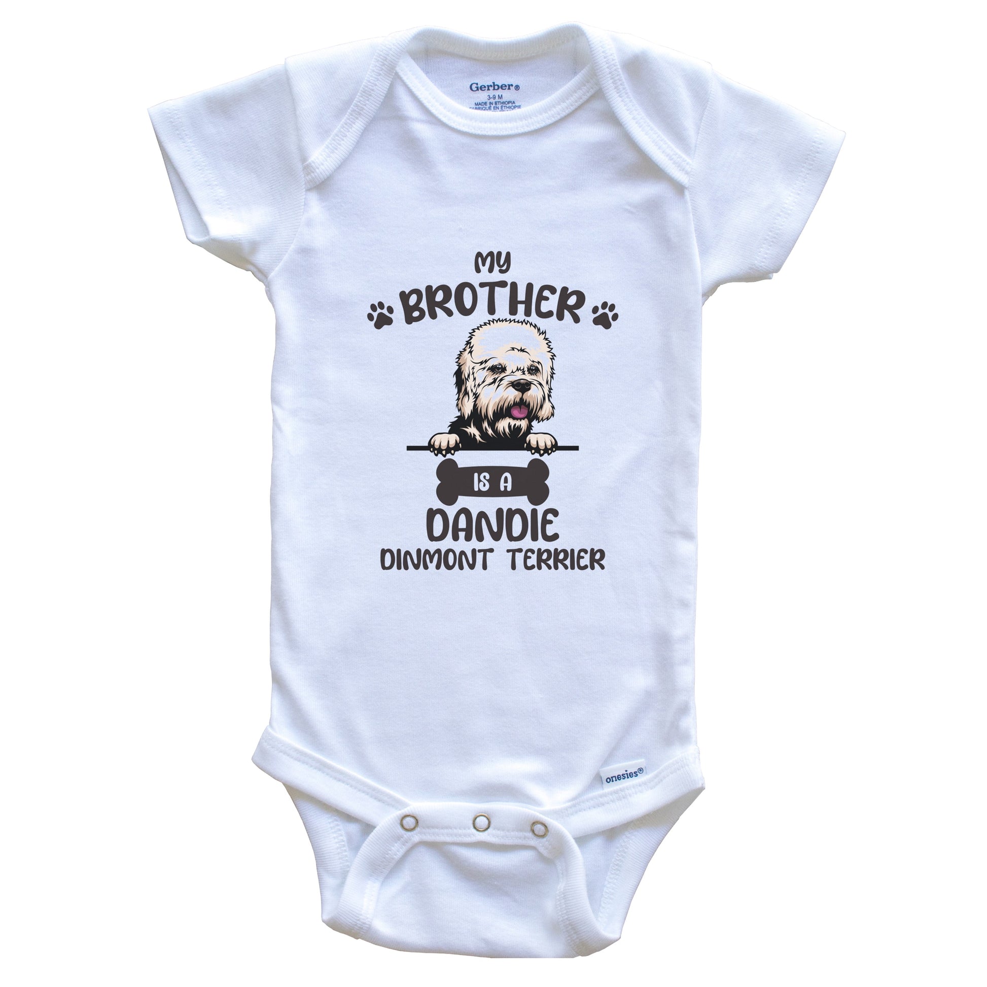 My Brother Is A Dandie Dinmont Terrier Cute Dog Breed Baby Bodysuit