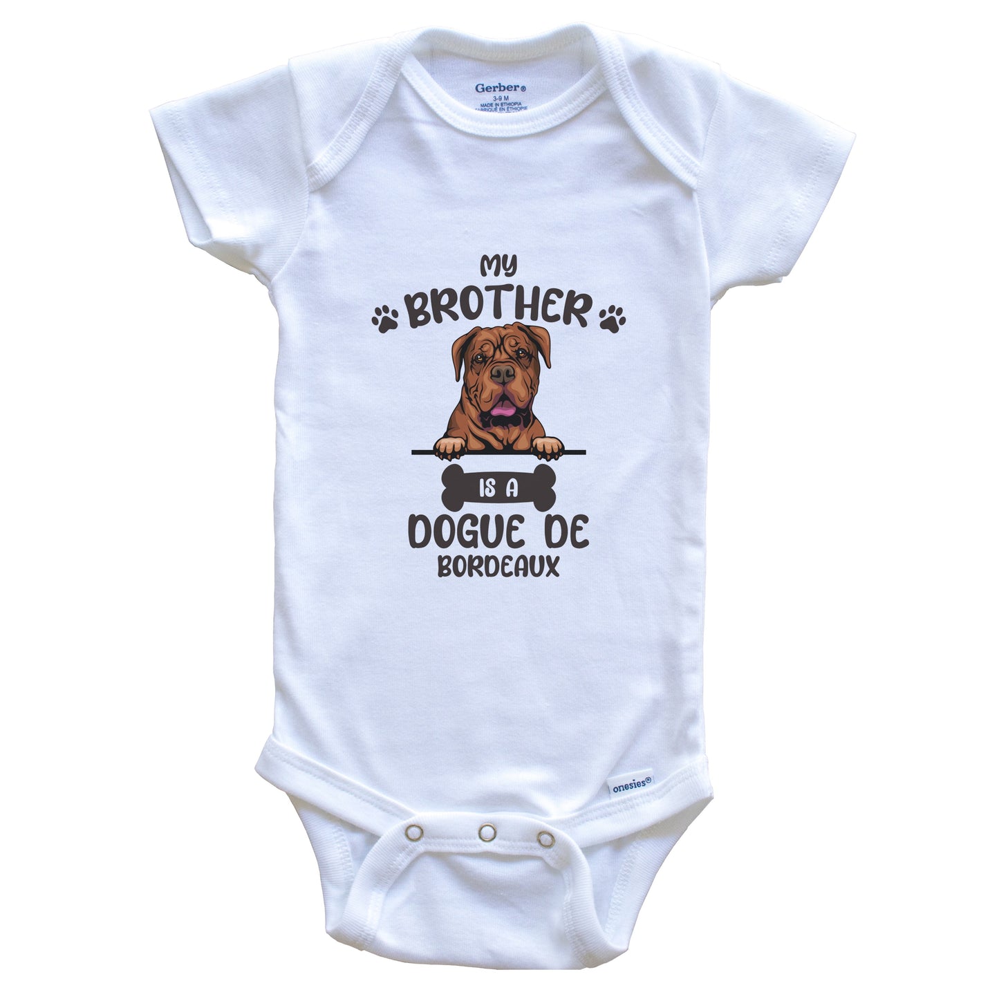 My Brother Is A Dogue de Bordeaux Cute Dog Breed Baby Bodysuit
