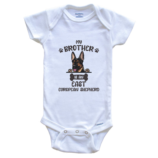My Brother Is An East European Shepherd Cute Dog Breed Baby Bodysuit