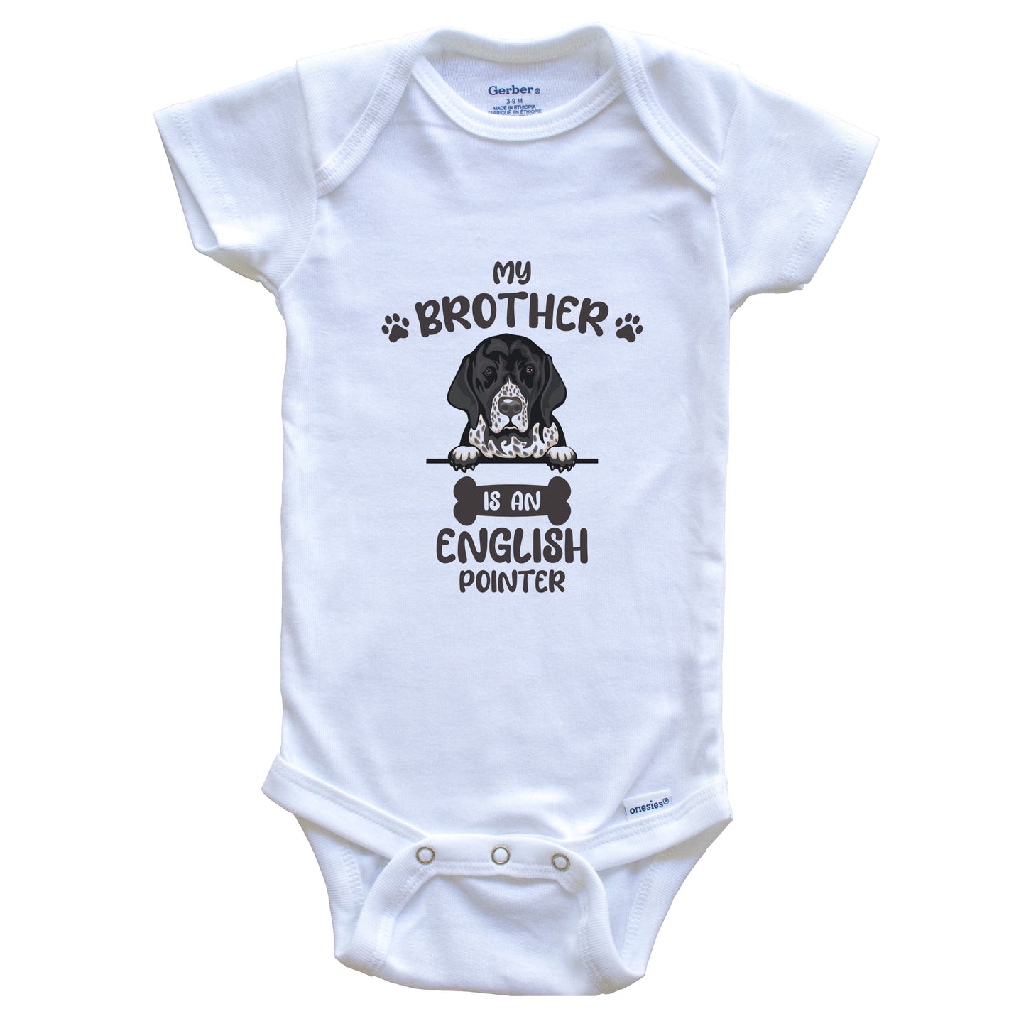 My Brother Is An English Pointer Cute Dog Breed Baby Bodysuit