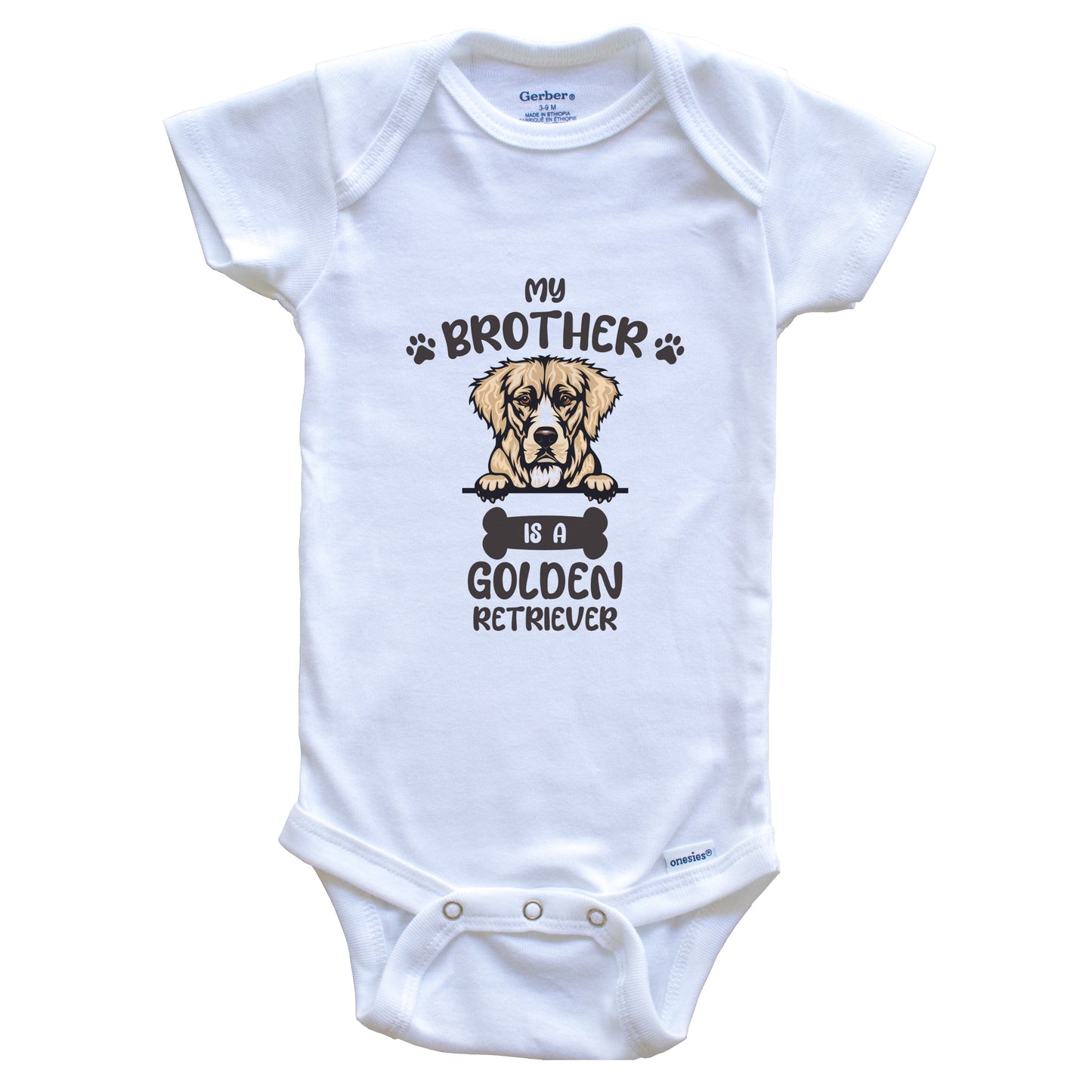 My Brother Is A Golden Retriever Cute Dog Breed Baby Bodysuit