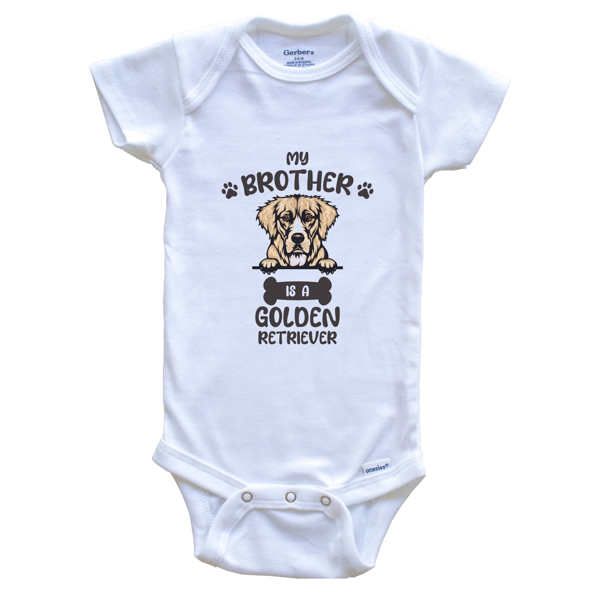 My Brother Is A Golden Retriever Cute Dog Breed Baby Bodysuit