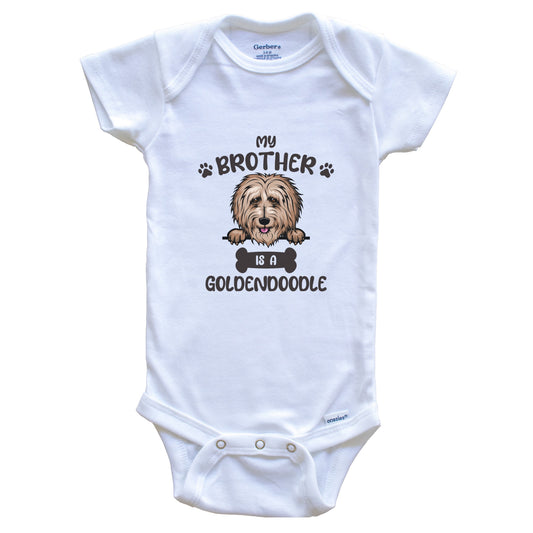 My Brother Is A Goldendoodle Cute Dog Breed Baby Bodysuit