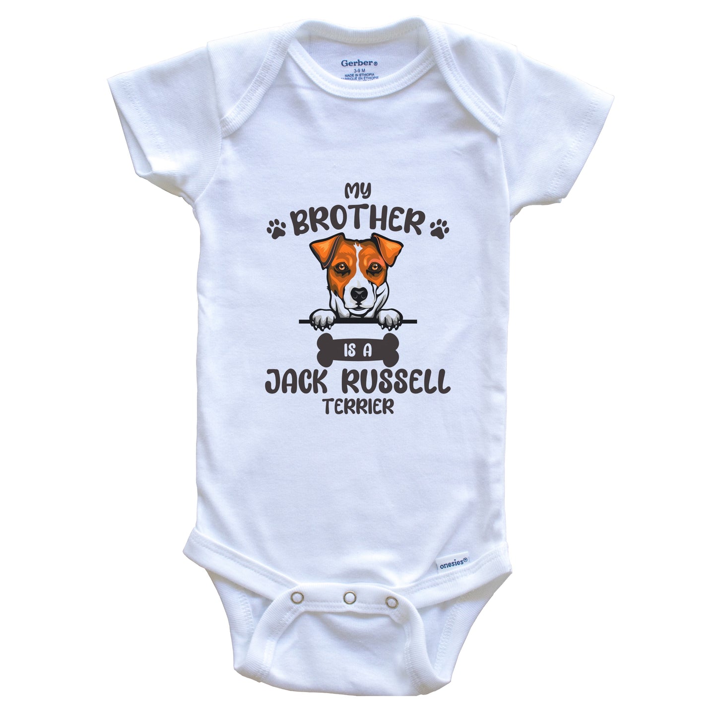 My Brother Is A Jack Russell Terrier Cute Dog Breed Baby Bodysuit