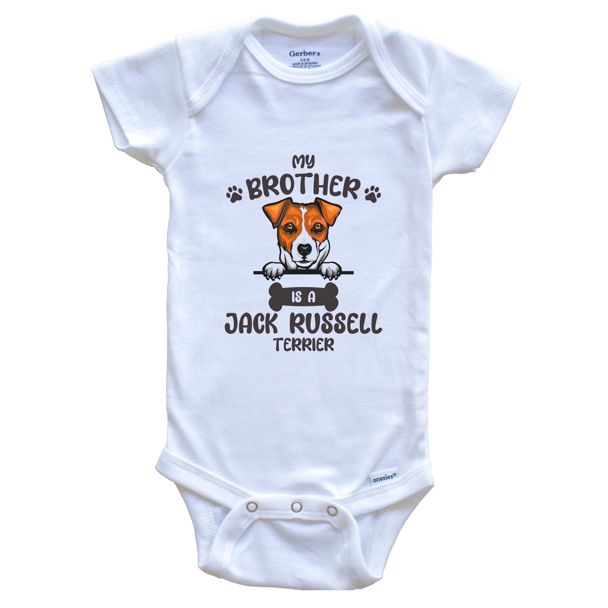 My Brother Is A Jack Russell Terrier Cute Dog Breed Baby Bodysuit