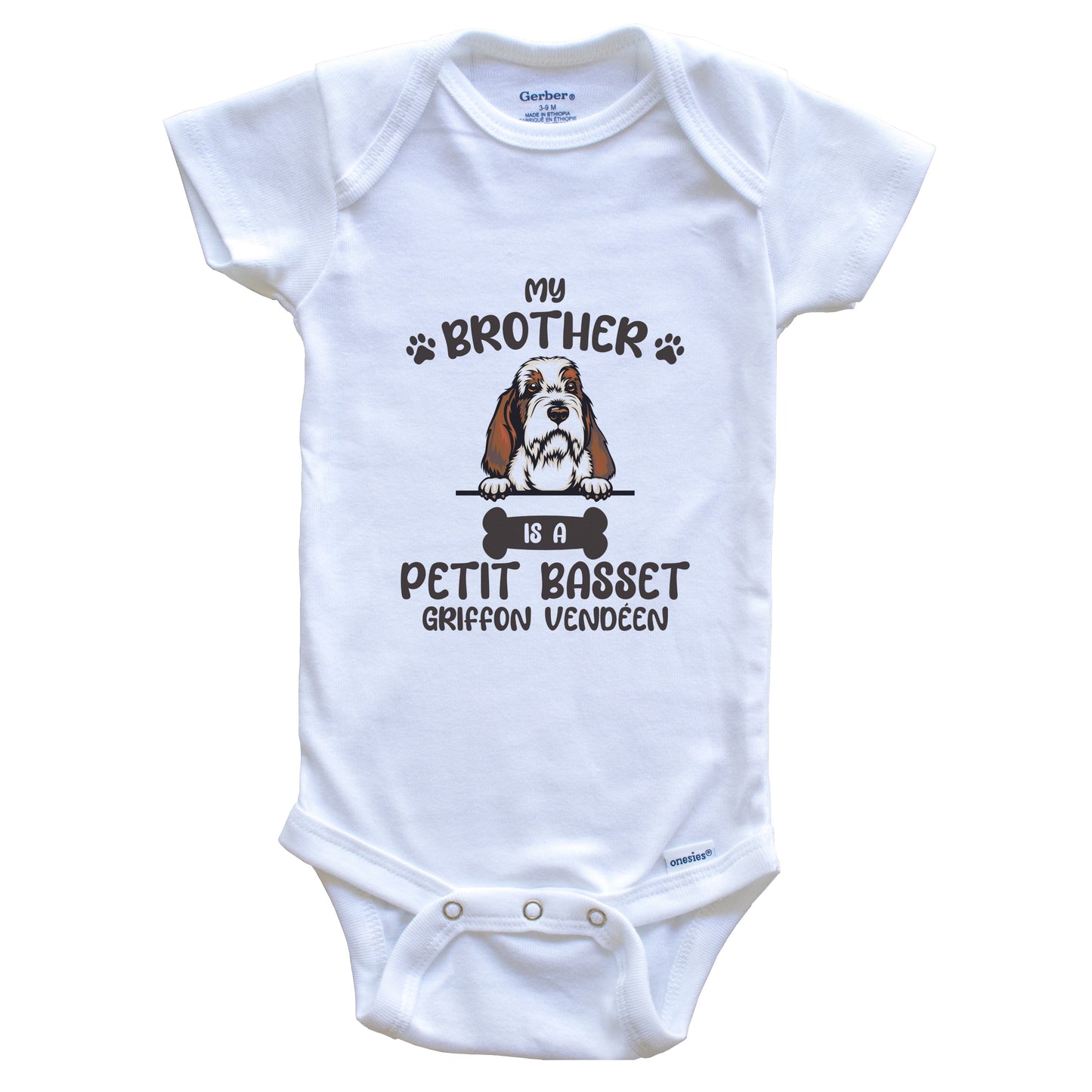 My Brother Is A Petit Basset Griffon Vendeen Cute Dog Breed Baby Bodysuit