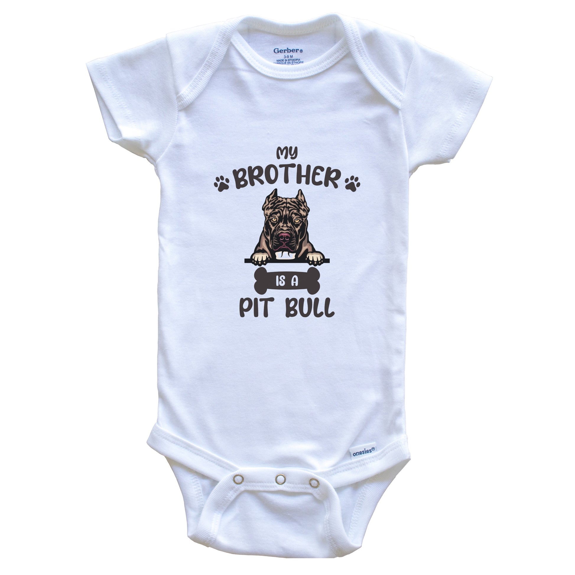 My Brother Is A Pit Bull Cute Dog Breed Baby Bodysuit