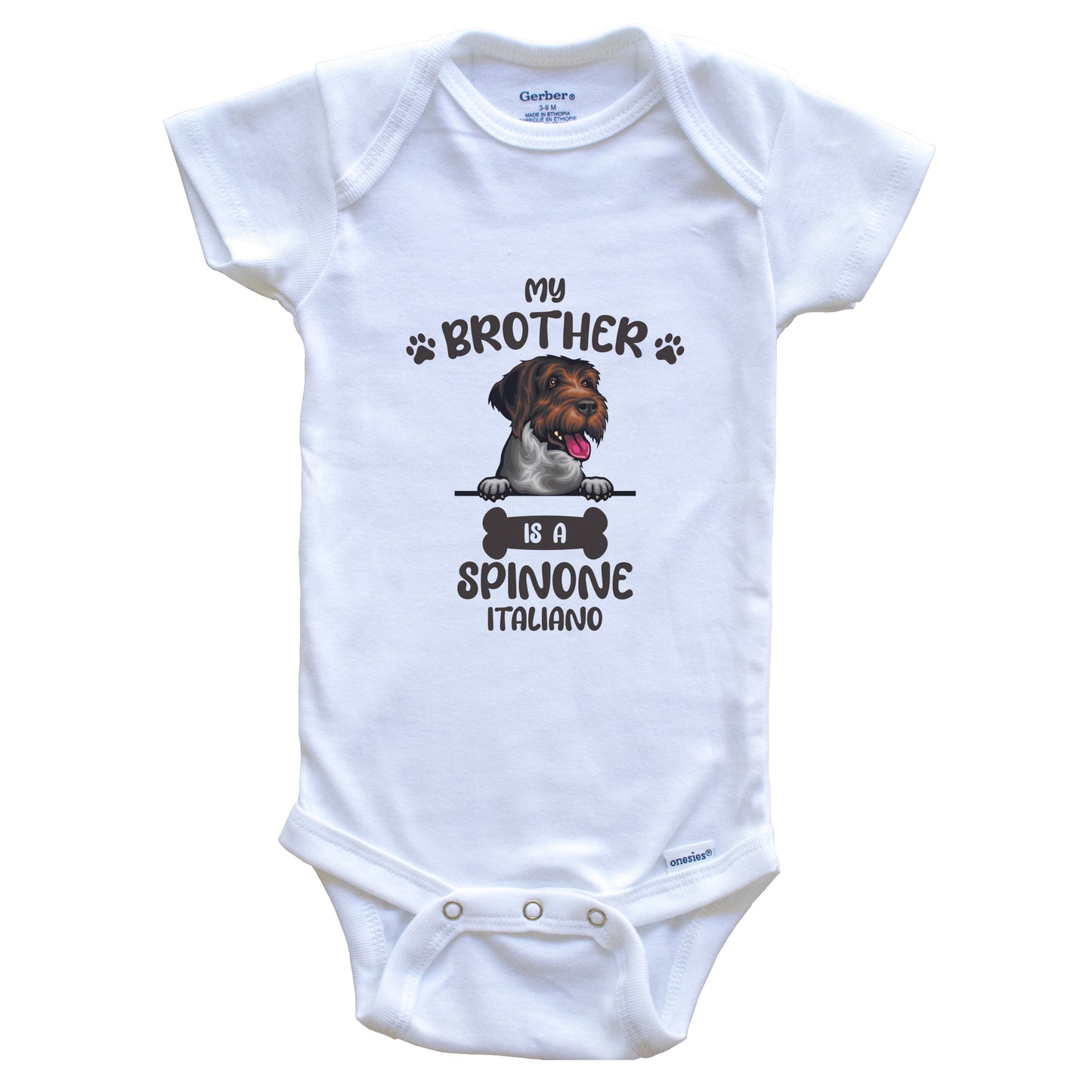 My Brother Is A Spinone Italiano Cute Dog Breed Baby Bodysuit