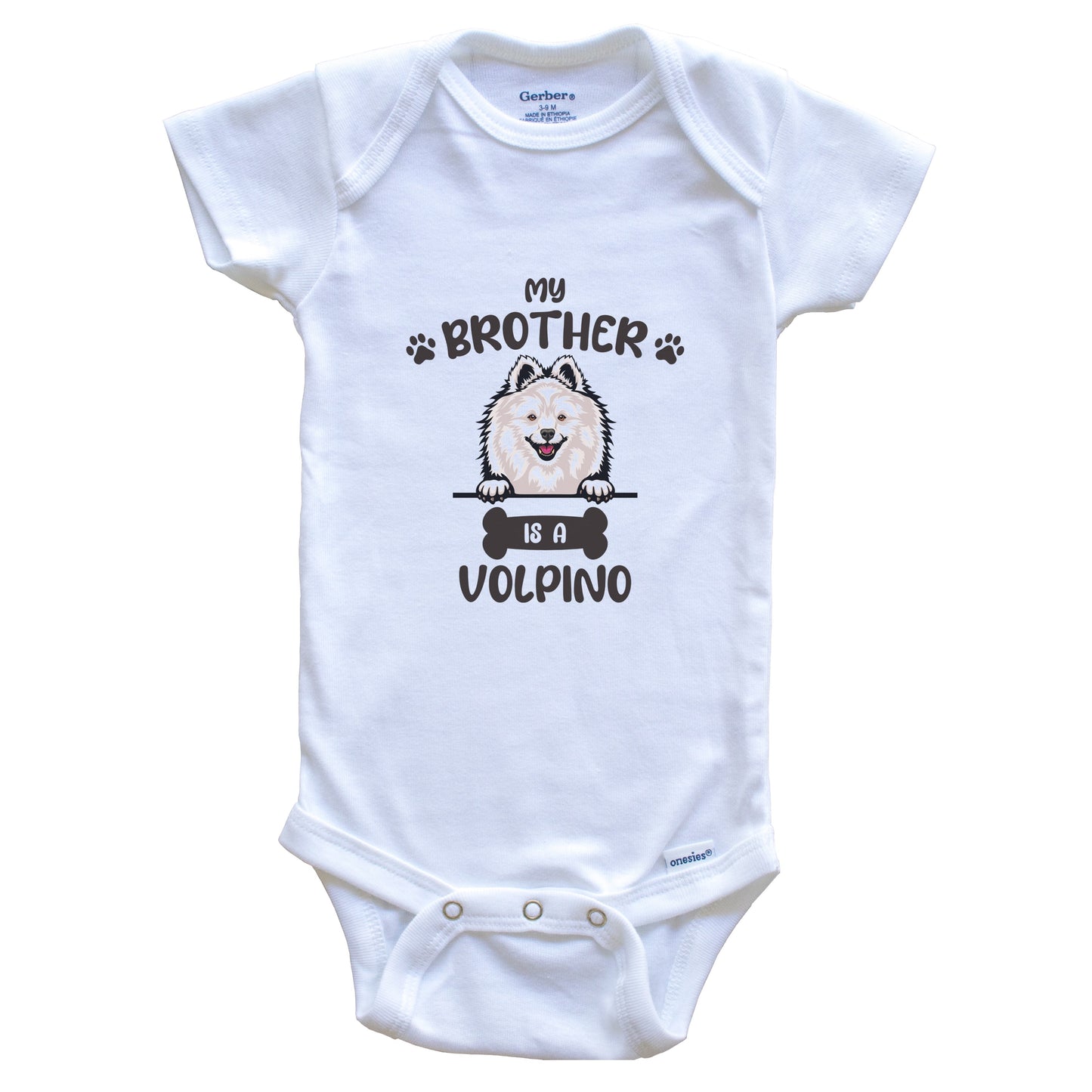 My Brother Is A Volpino Cute Dog Breed Baby Bodysuit