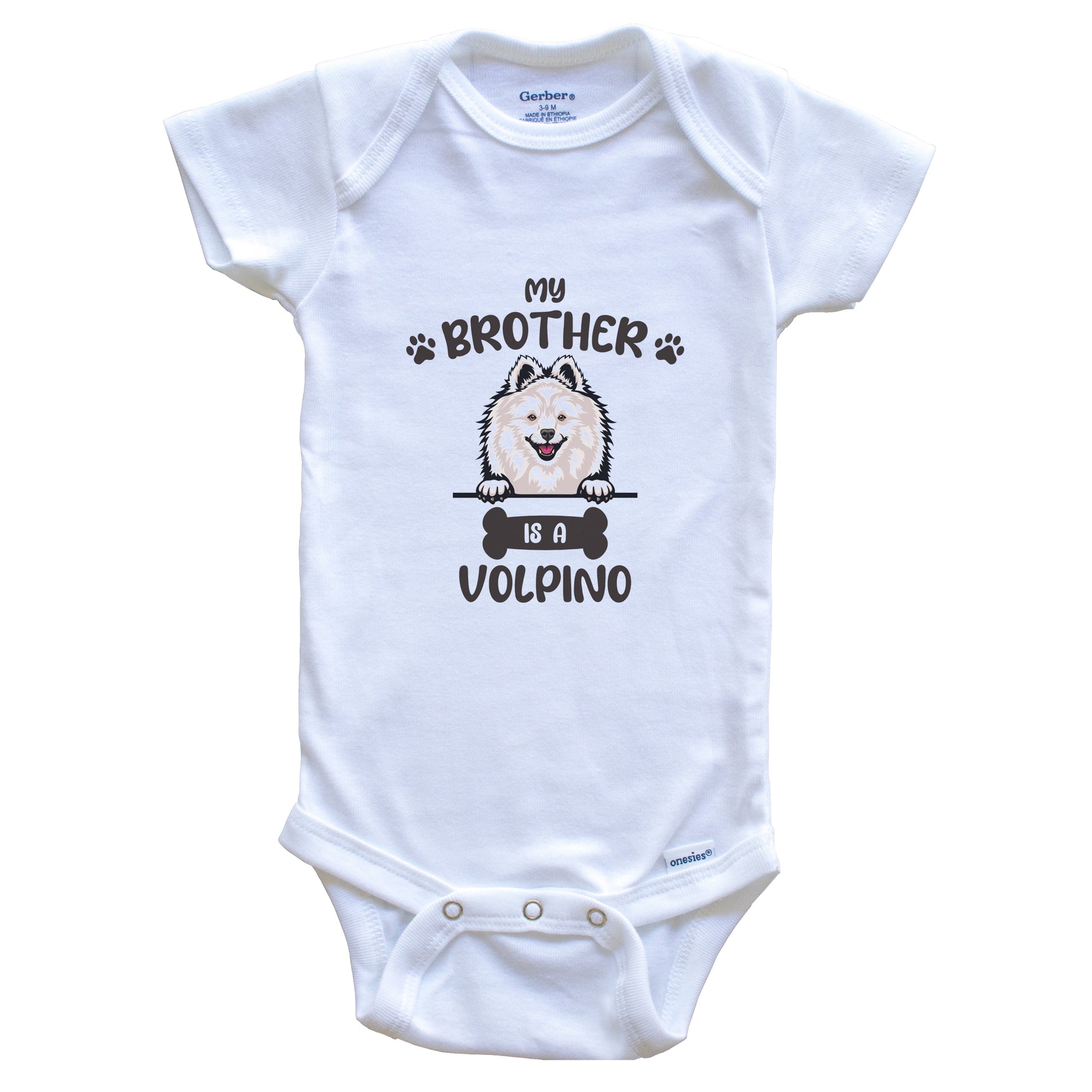 My Brother Is A Volpino Cute Dog Breed Baby Bodysuit