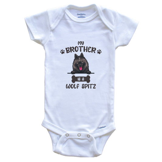 My Brother Is A Wolf Spitz Cute Dog Breed Baby Bodysuit