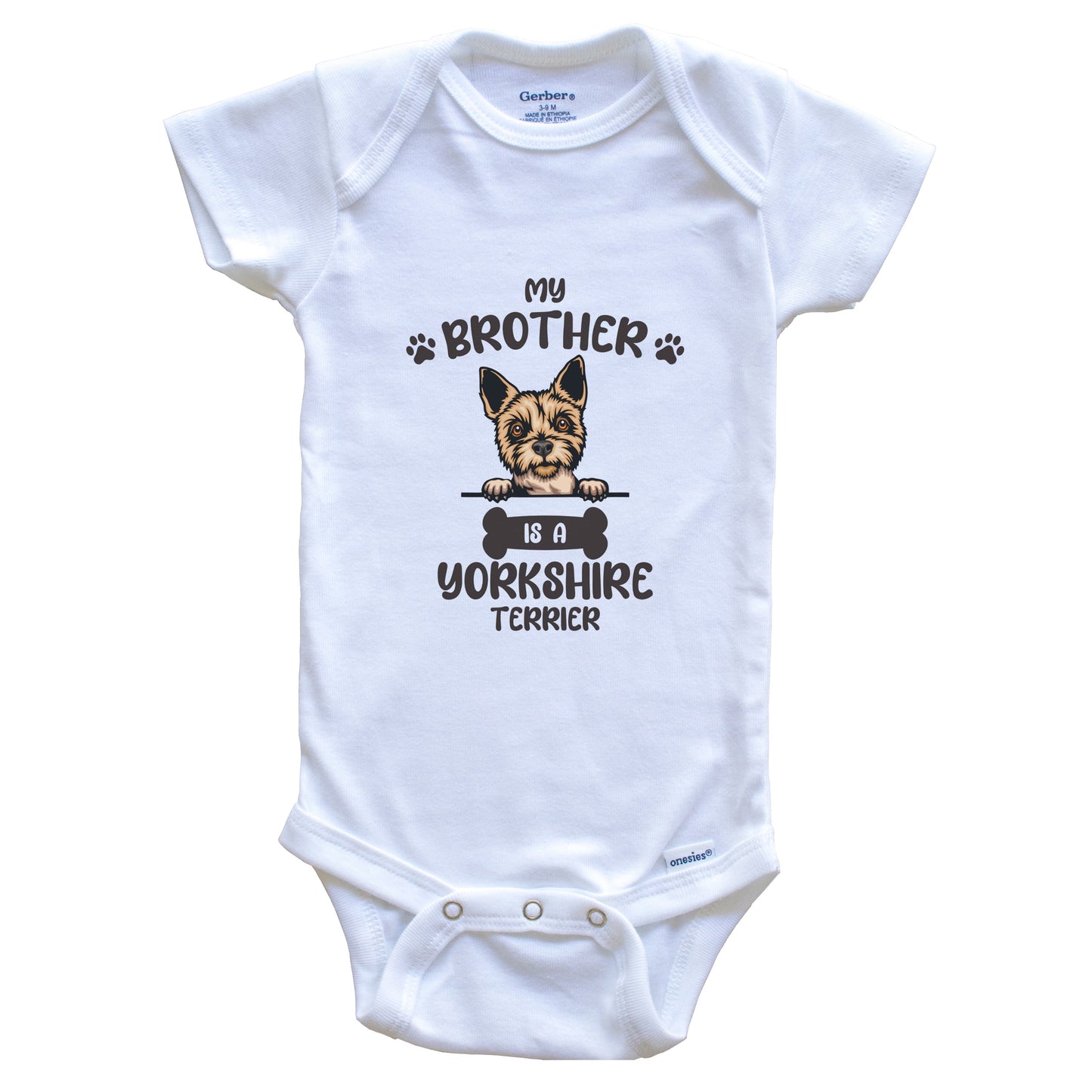 My Brother Is A Yorkshire Terrier Cute Dog Breed Baby Bodysuit