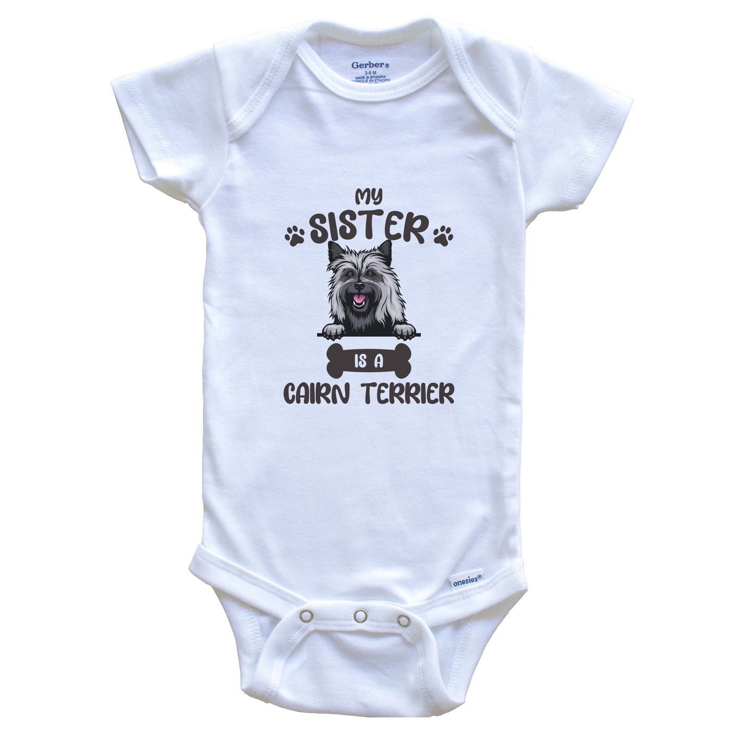 My Sister Is A Cairn Terrier Cute Dog Breed Baby Bodysuit