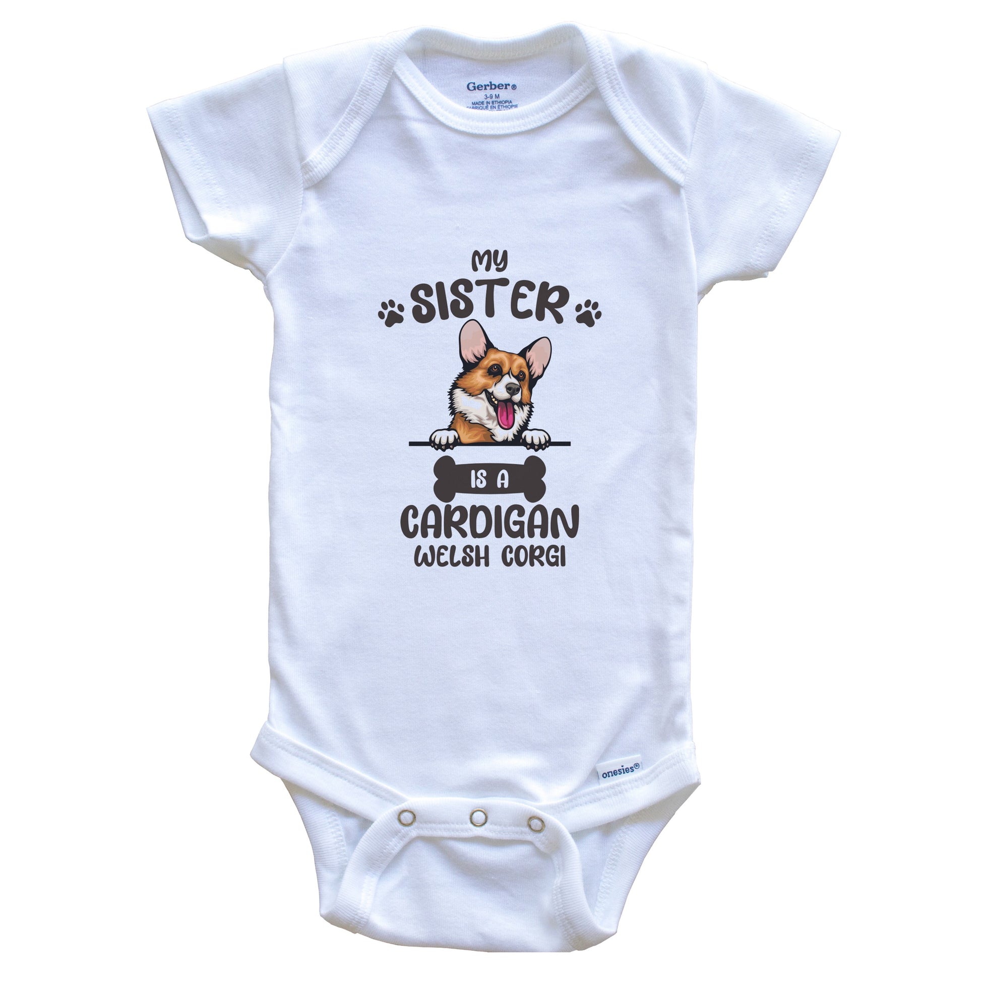 My Sister Is A Cardigan Welsh Corgi Cute Dog Breed Baby Bodysuit