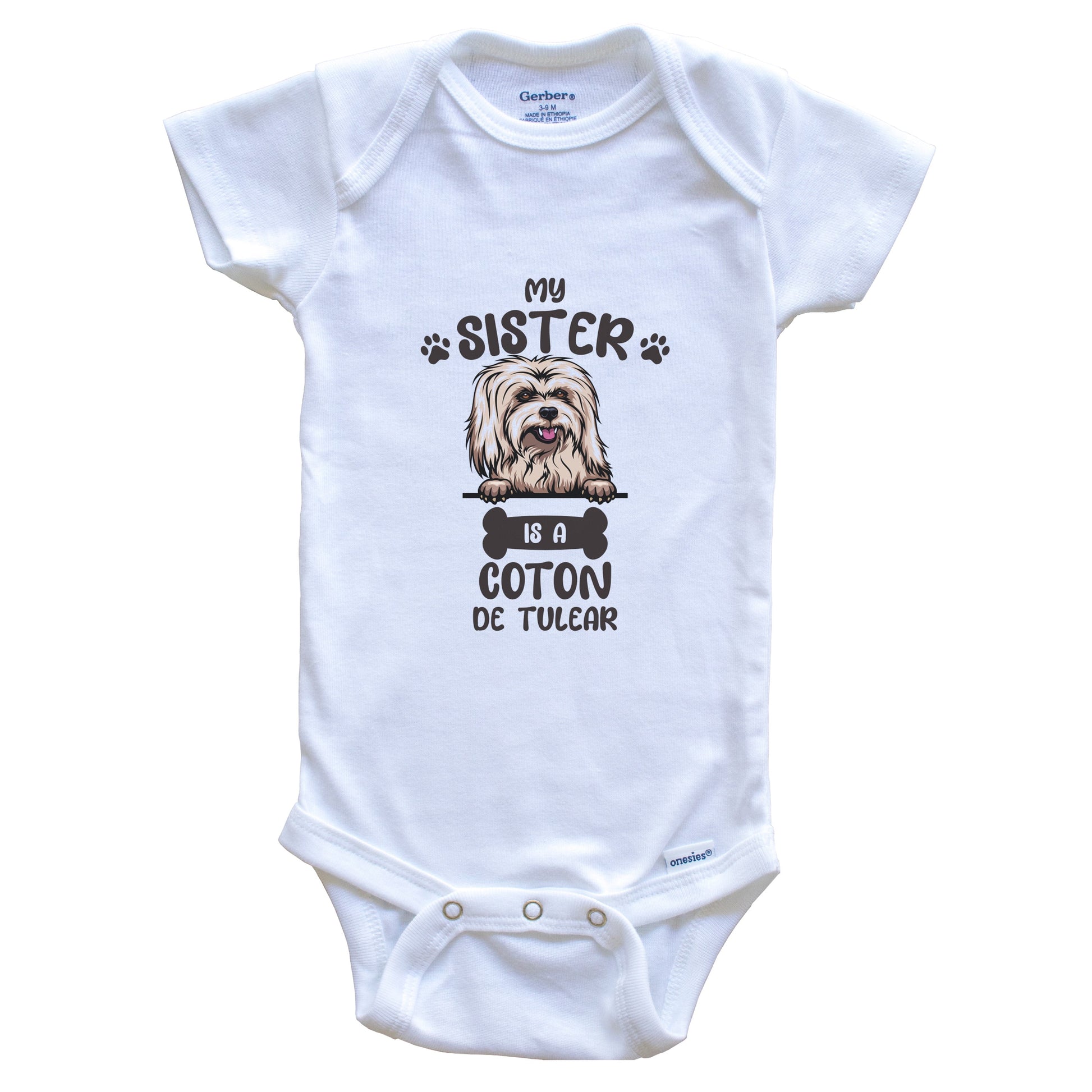 My Sister Is A Coton de Tulear Cute Dog Breed Baby Bodysuit