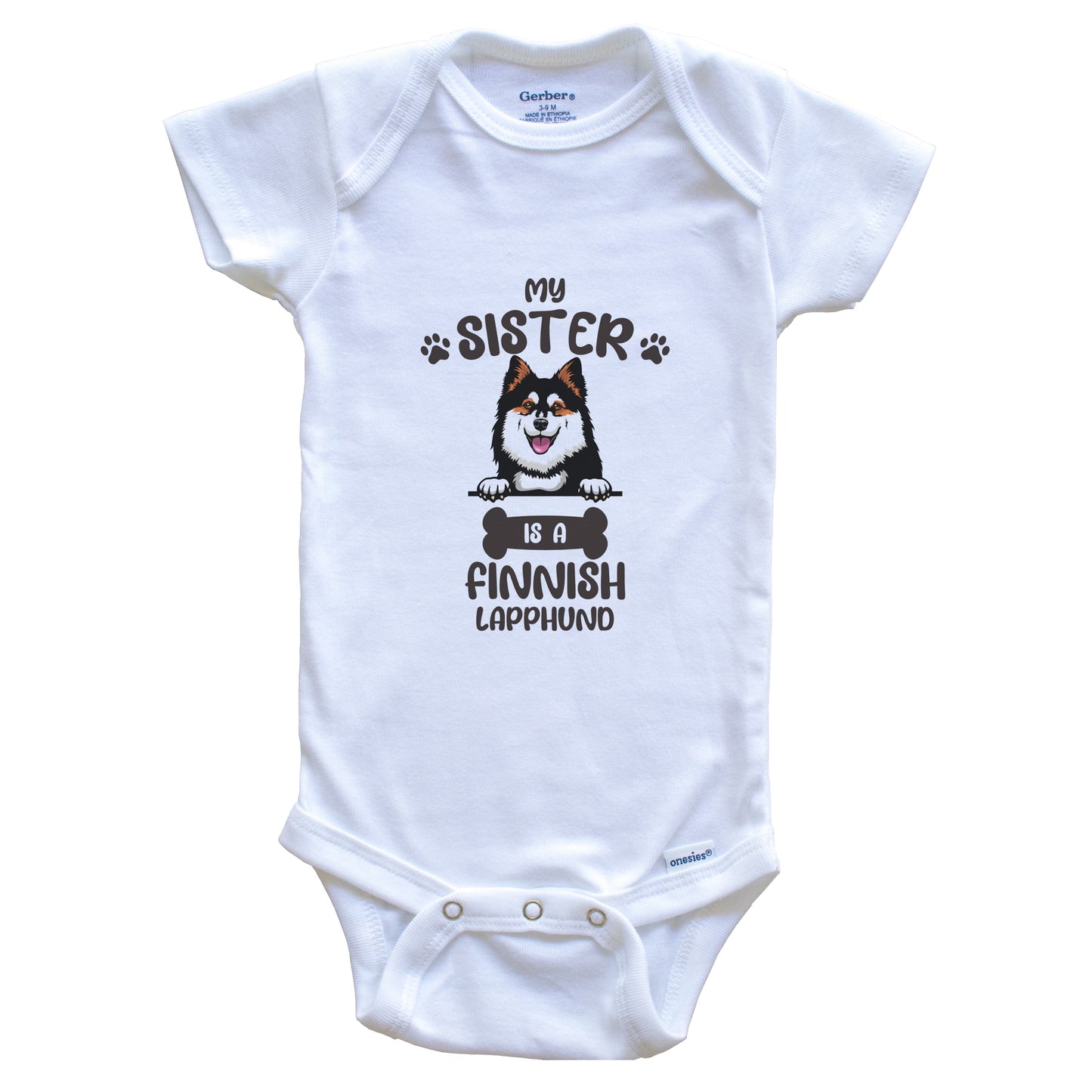 My Sister Is A Finnish Lapphund Cute Dog Breed Baby Bodysuit