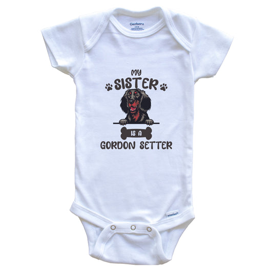 My Sister Is A Gordon Setter Cute Dog Breed Baby Bodysuit