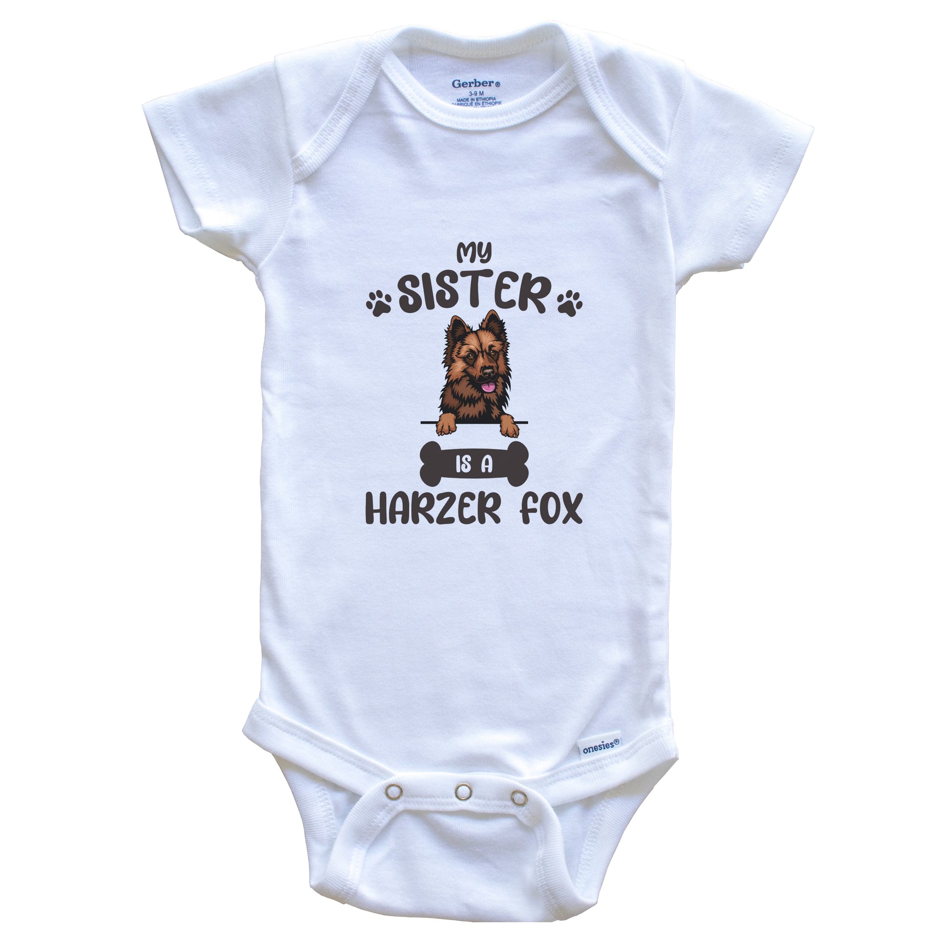 My Sister Is A Harzer Fox Cute Dog Breed Baby Bodysuit