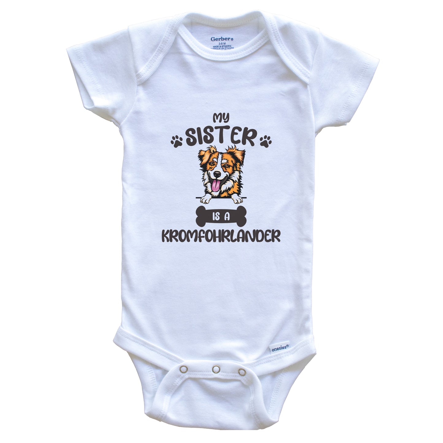 My Sister Is A Kromfohrlander Cute Dog Breed Baby Bodysuit